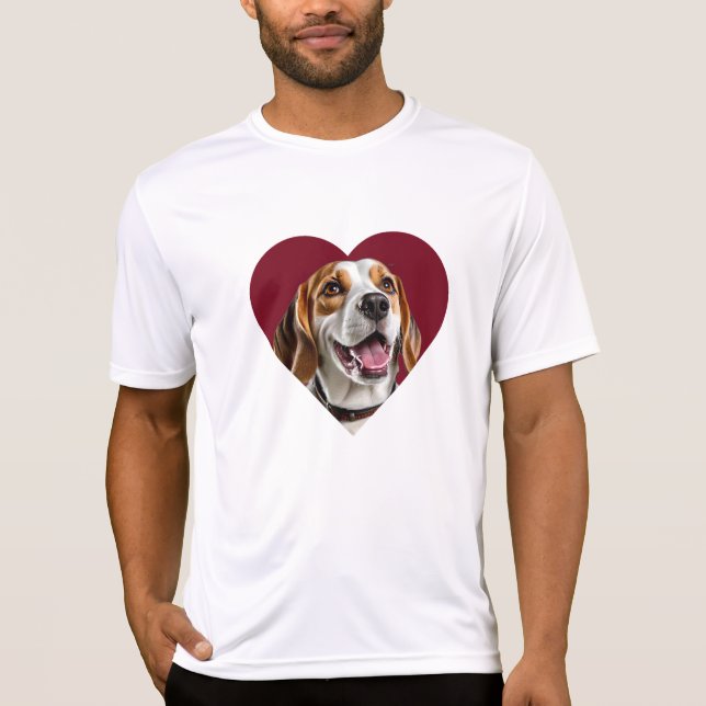 Camiseta Adorable Beagle in Heart Shape Design (Frente)