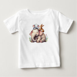 Camiseta Adorable Boho Shirt for Babies | Elephant & Bunny 