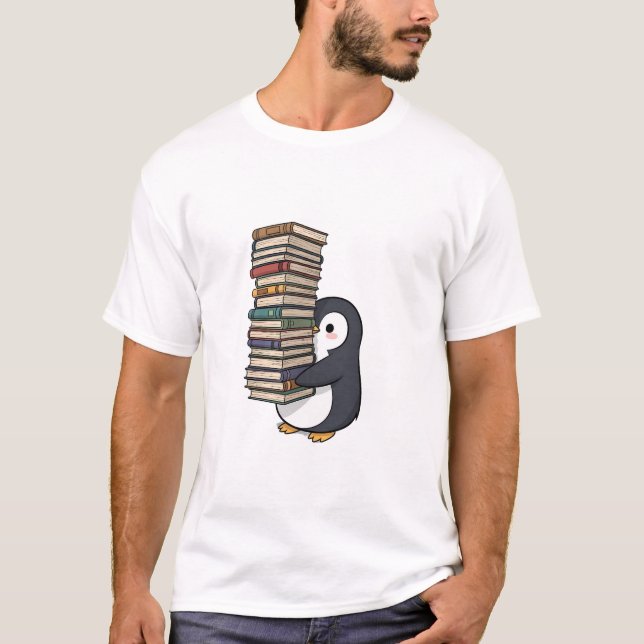 Camiseta Adorable Bookworm Penguin (Frente)