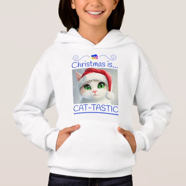 Camiseta Adorable Cat Christmas Tee – Cat-tastic Holidays (Frente)