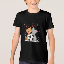 Camiseta Adorable Cats with Soccer Ball on Valentines Day