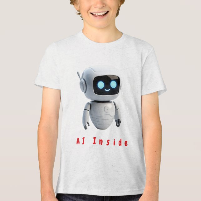 Camiseta Adorable Chibi Space Robot Buddy - Minimalist Digi (Frente)
