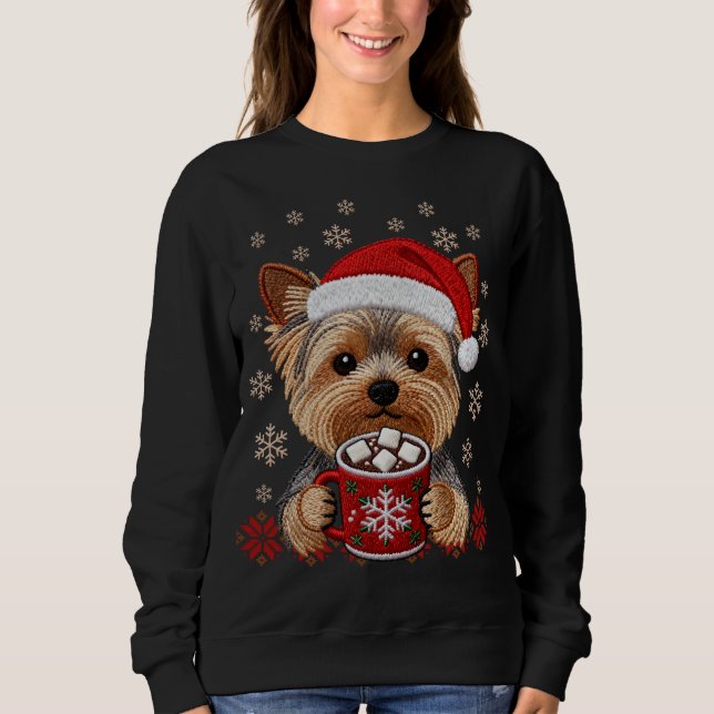 Camiseta Adorable Christmas Yorkshire Terrier (Frente)