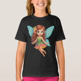 Camiseta Adorable Fairy with Colorful Wings and Dress