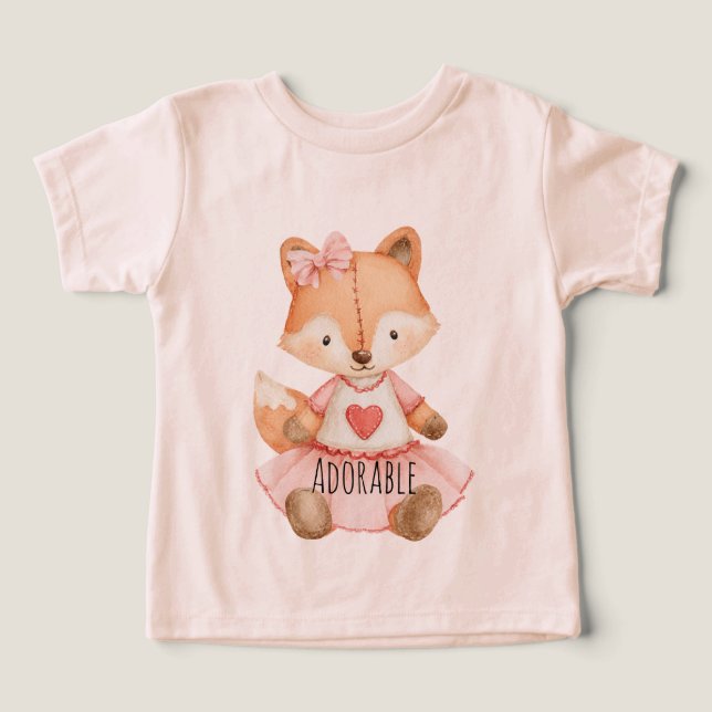 Camiseta Adorable Fox Heart Animal (Design frontal)