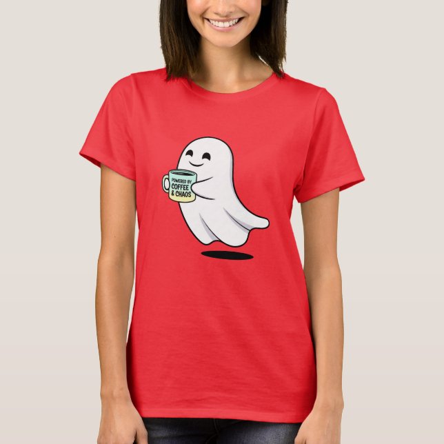 Camiseta Adorable Ghost Cute Halloween Illustration (Frente)