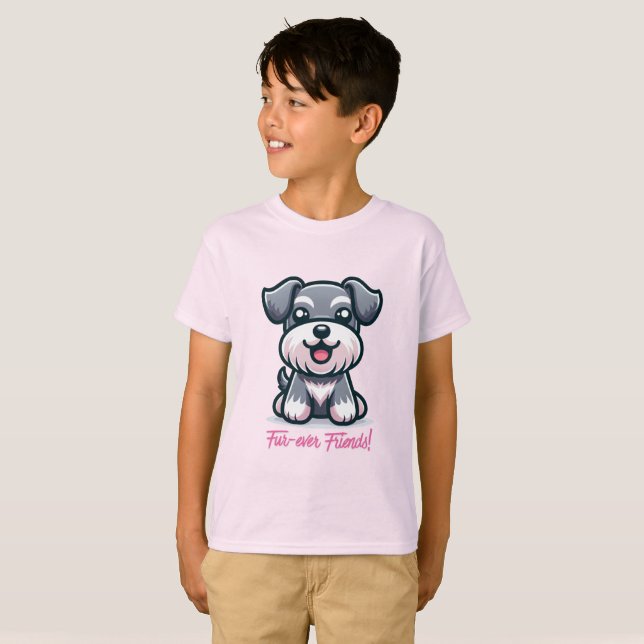 Camiseta Adorable Gray Puppy (Frente Completa)
