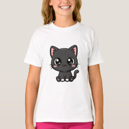 Camiseta Adorable Kawaii Black Kitten