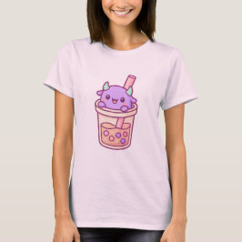 Camiseta Adorable Kawaii Monster with Rainbow Bubble Tea