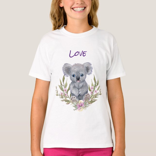 Camiseta Adorable Koala Bear Floral (Frente)