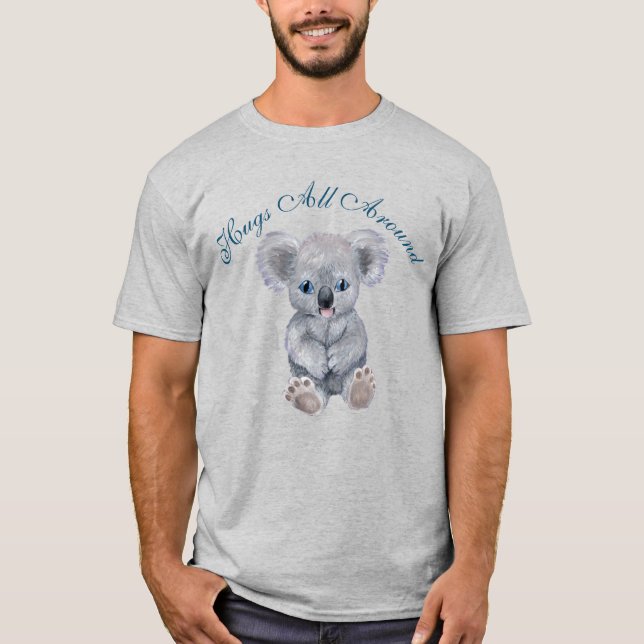 Camiseta Adorable Koala Hugs & Heart (Frente)
