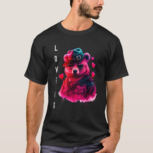 Camiseta Adorable Love is With Heart Animal Valentine's day (Frente)