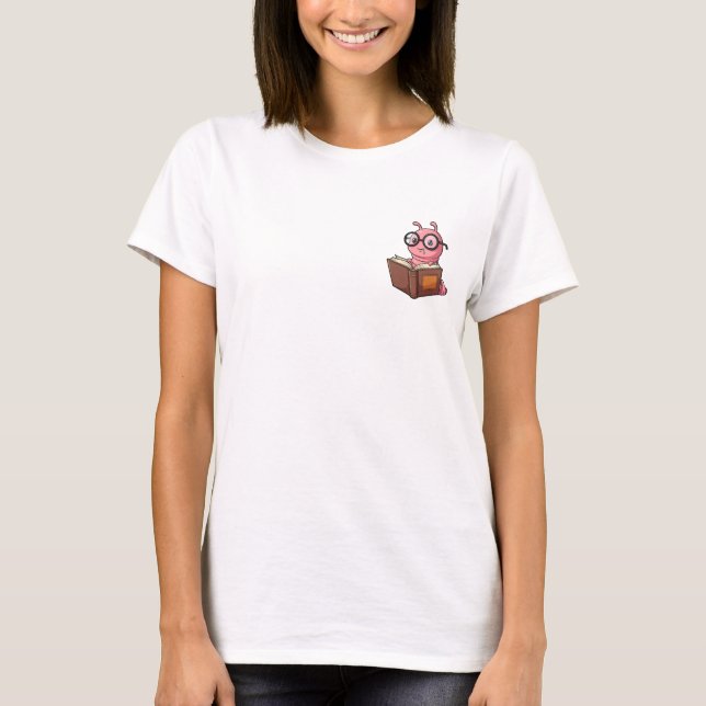 Camiseta Adorable Nerdy Pink Bookworm Reading (Frente)