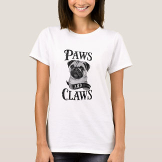 Camiseta Adorable Pug "Paws and Claws" Design