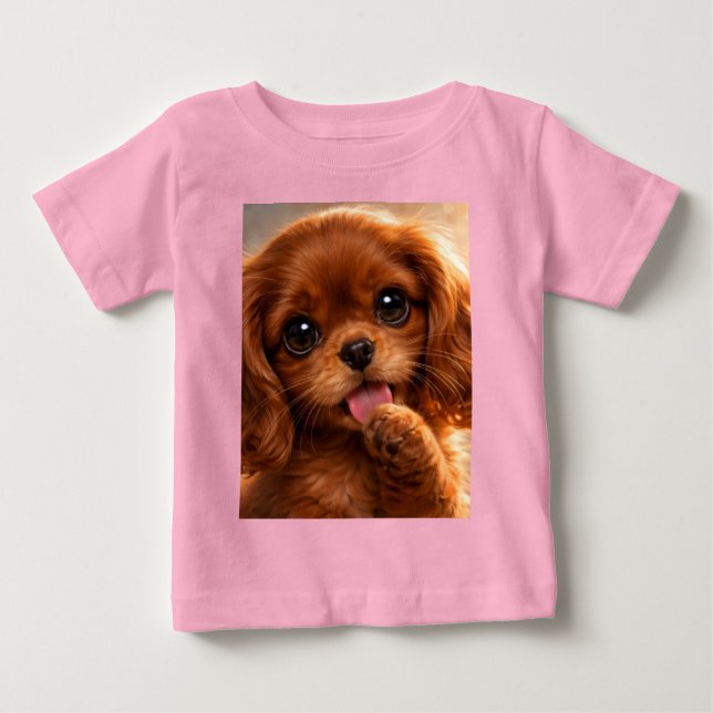 Camiseta Adorable Ruby Cavalier Spaniel (Frente)