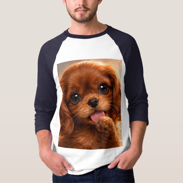 Camiseta Adorable Ruby Cavalier Spaniel (Frente)