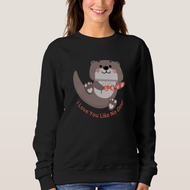 Camiseta Adorable Sea Otter And Hearts For Valentines Day (Frente)