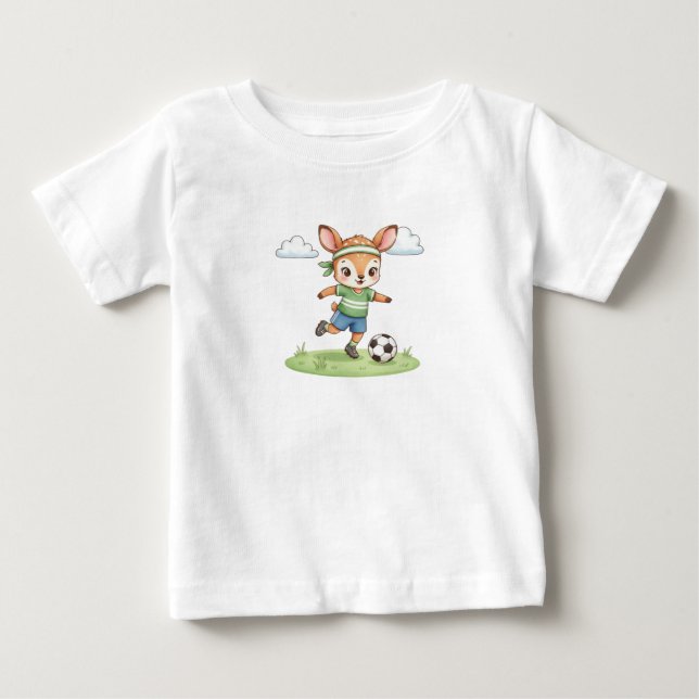 Camiseta Adorable Soccer Fawn Kids Graphic Tee (Frente)