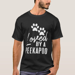 Camiseta Adorado por um Cachorro Mestiço de Peekapoo Mãe ou