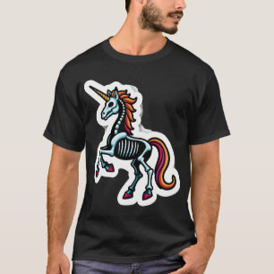Camiseta Adoradores de Unicórnio Esqueleto Engraçado Roupas
