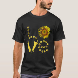 CAMISETA ADORAR A PÁGINA DE GATO E AS FLORES