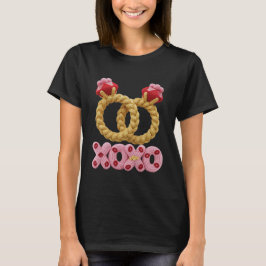Camiseta Adoráveis ​​Anéis de Noivado Tricotados XOXO 