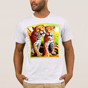 Camiseta Adoráveis Cubos Jaguares na Selva. Comprar Agora