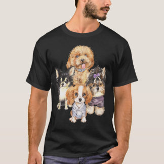 Camiseta Adoráveis Filhotes de Cachorrinhos Fofos e Macios 