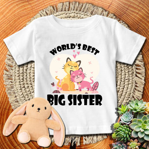 Camiseta Adoráveis Gatinhos 🐱 Melhor Irmã Mais Velha do Mu