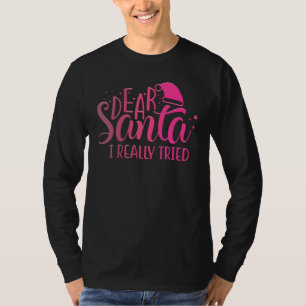Camiseta Adoráveis Papais noeis de Natal Caros Que Eu Tente