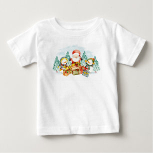 Camiseta Adoráveis Papais noeis de Natal e Neves com Presen