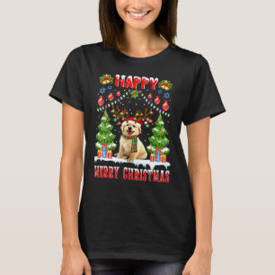 Camiseta Adoráveis Retrievers Golden Festa de Natal Fantasi