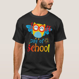 Camiseta Adorável 100º Dia De Escola Coruja Amante 100 Dias