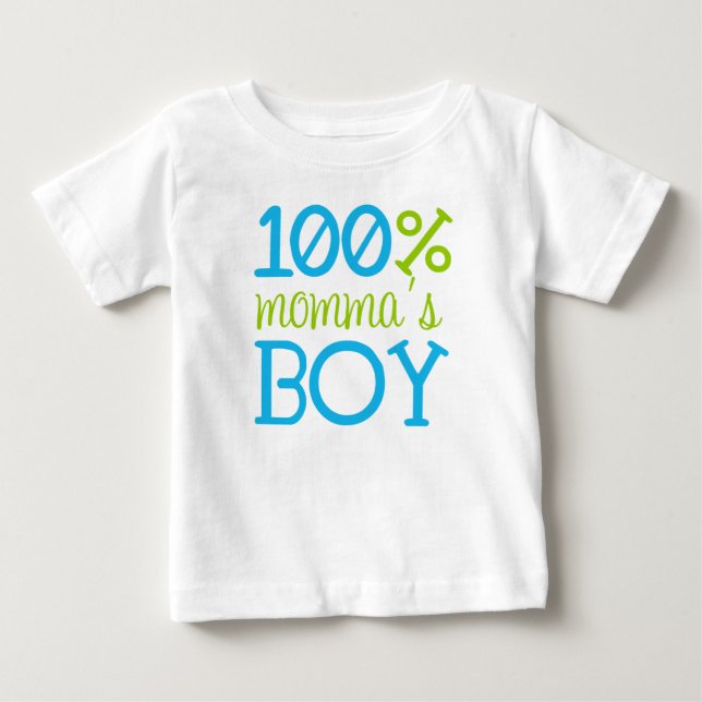 Camiseta Adorável "100% do Menino da Mãe" (Frente)