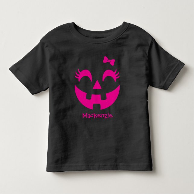 Camiseta Adorável Abóbora de Halloween Personalizada (Frente)