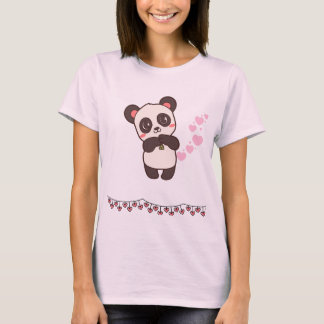 Camiseta Adorável Abraço Panda - Delícia Rosa