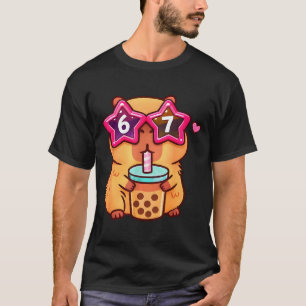 Camiseta Adorável amante de chá bubble capivara 6 7 meme ka