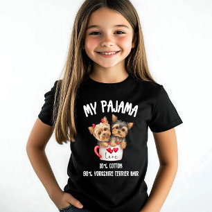 Camiseta Adorável Amante de Pijama de Yorkshire Terrier