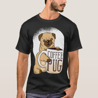 Camiseta Adorável Amante de Pug de Café