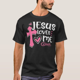 Camiseta Adorável Amor Religioso de Jesus Jesus Me Ama Cris