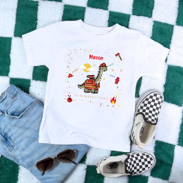 Camiseta Adorável aniversário do Bombeiro Dino