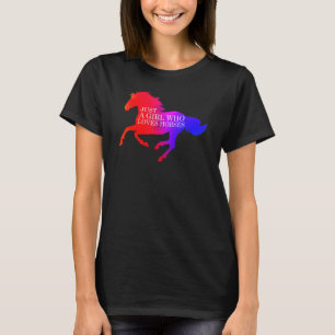 Camiseta Adorável Apenas Uma Menina Que Ama Cavalos