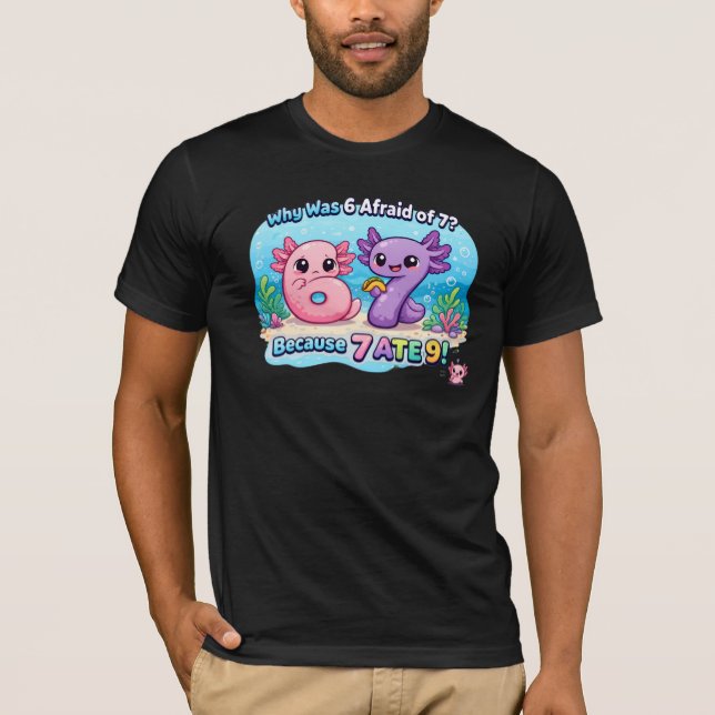 Camiseta Adorável Axolote Número Piada Matemática (Frente)