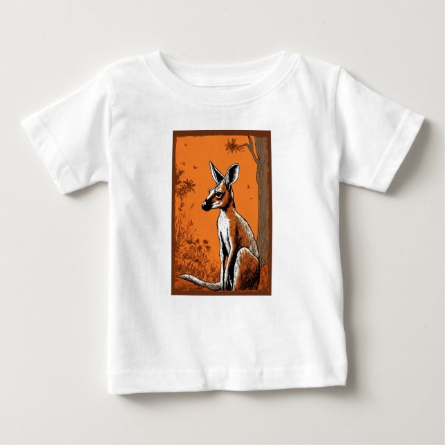 Camiseta Adorável Baby Fine Jersey com Kangar Fofo (Frente)