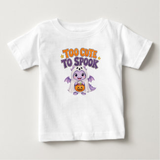 Camiseta Adorável Bebê Dragão Fantasma Roxo de Halloween