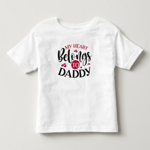 Camiseta Adorável Bebê "Meu Coração Pertence ao Papai"