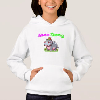 Camiseta Adorável Bebê Tailandês Hippo Hoodie - Moo Deng