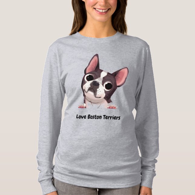 Camiseta Adorável Boston Terrier  (Frente)