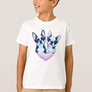 Camiseta Adorável Boston Terrier cachorros apaixonados por 