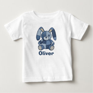 Camiseta Adorável Bunny Remendo de Jeans